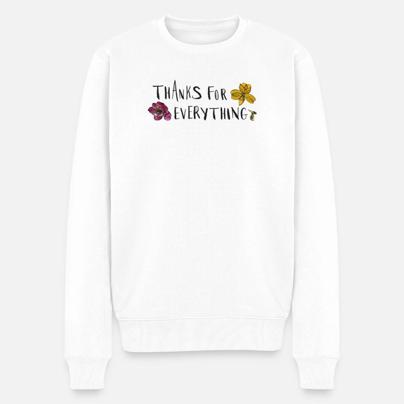 Danke Für Alles  - Männer Premium Bio Pullover - Weiß