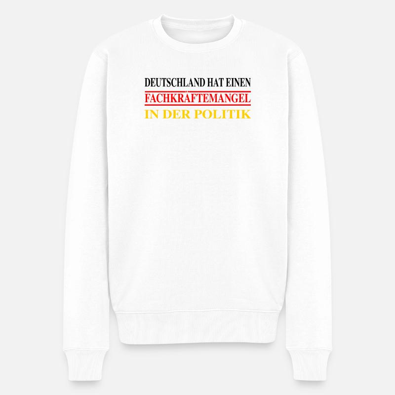 Fachkräftemangel in der Politik - Männer Premium Bio Pullover - Weiß