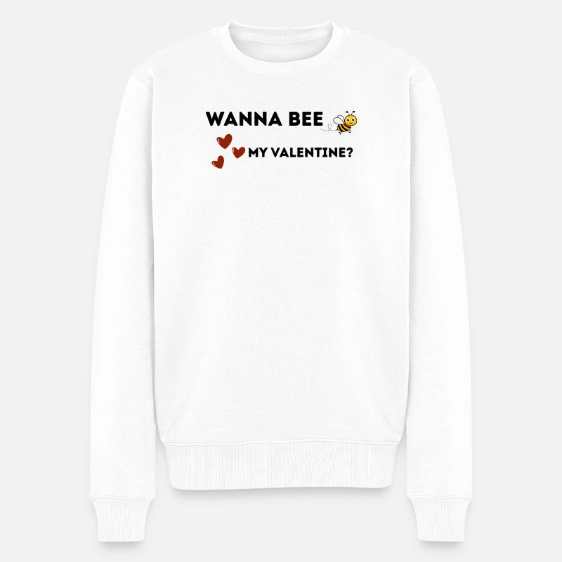 Wanna be my valentine? - Männer Premium Bio Pullover - Weiß