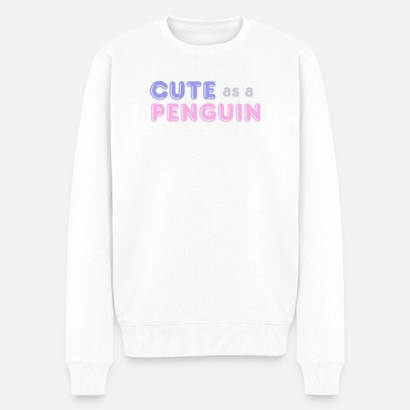 Cute as a Penguin - Männer Premium Bio Pullover - Weiß