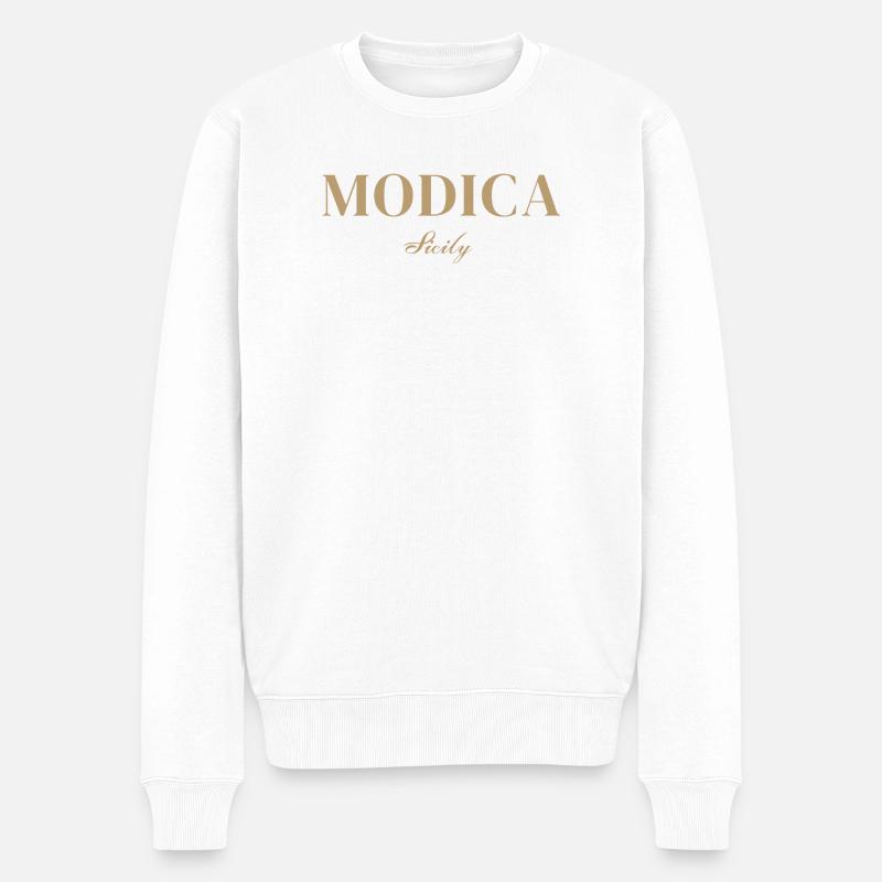 Modica, Sicile - Pull Premium bio Homme - blanc
