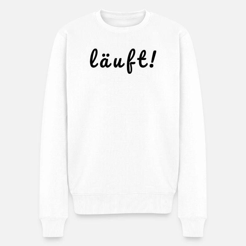 läuft! - Männer Premium Bio Pullover - Weiß