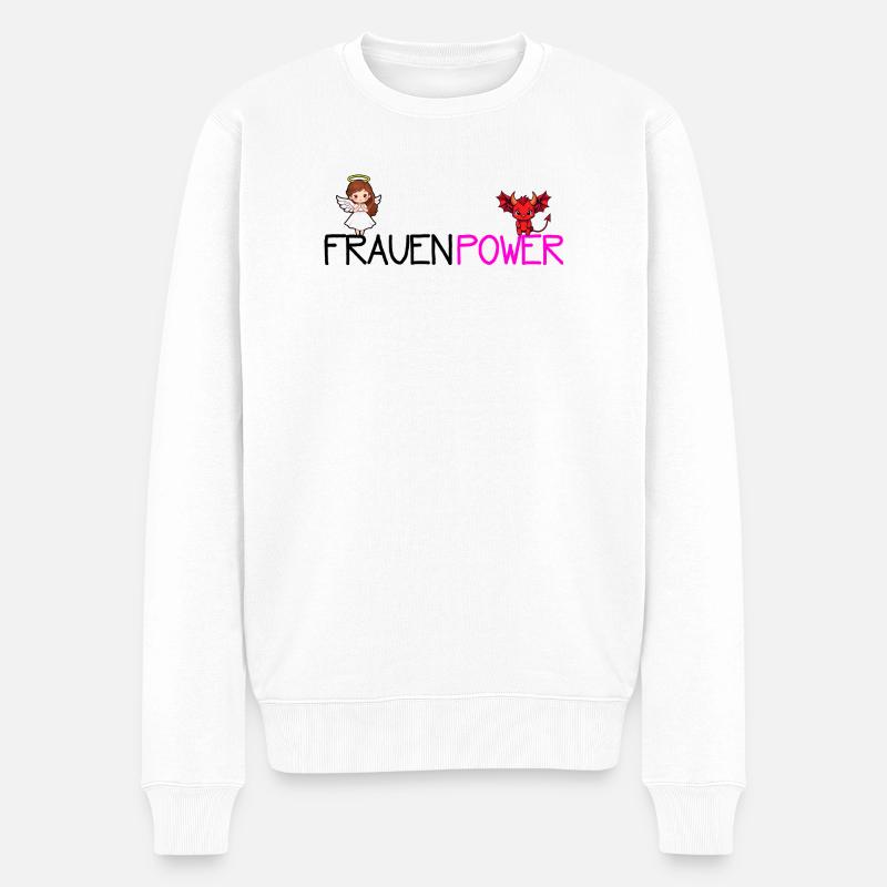 Frauenpower - Männer Premium Bio Pullover - Weiß