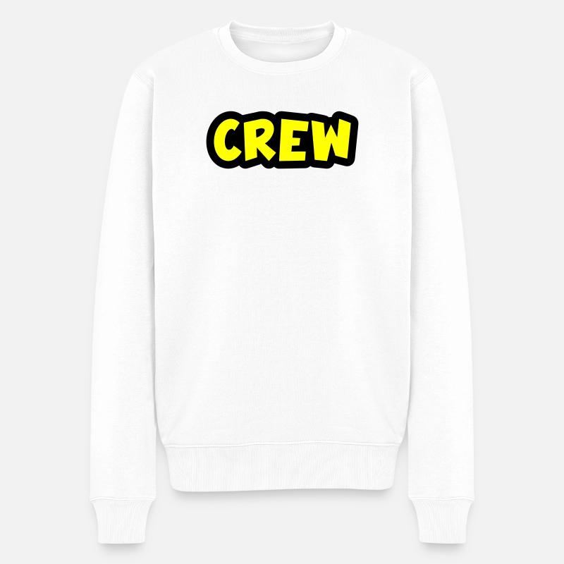 Crew - Männer Premium Bio Pullover - Weiß
