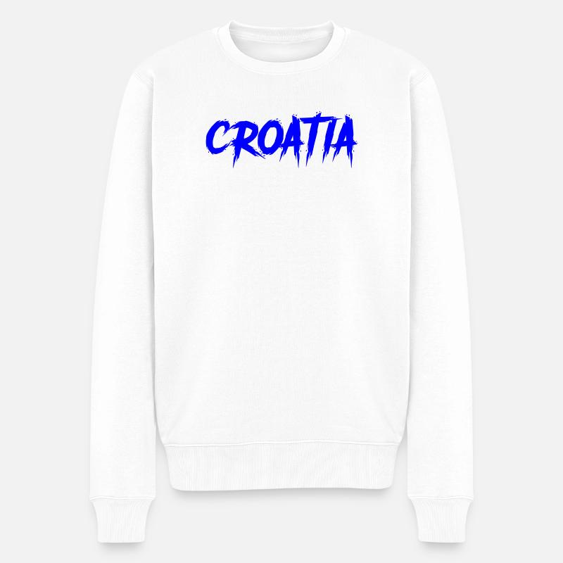 Kroatien Croatia Fan Geschenk - Männer Premium Bio Pullover - Weiß