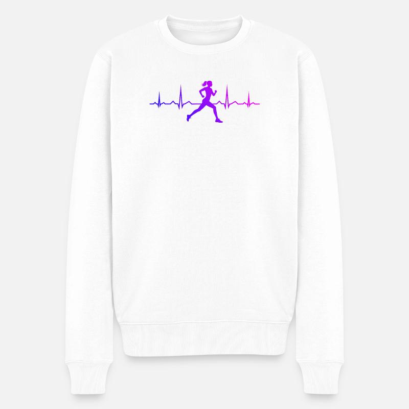 Geschenkidee für eine Running mit Running - Männer Premium Bio Pullover - Weiß