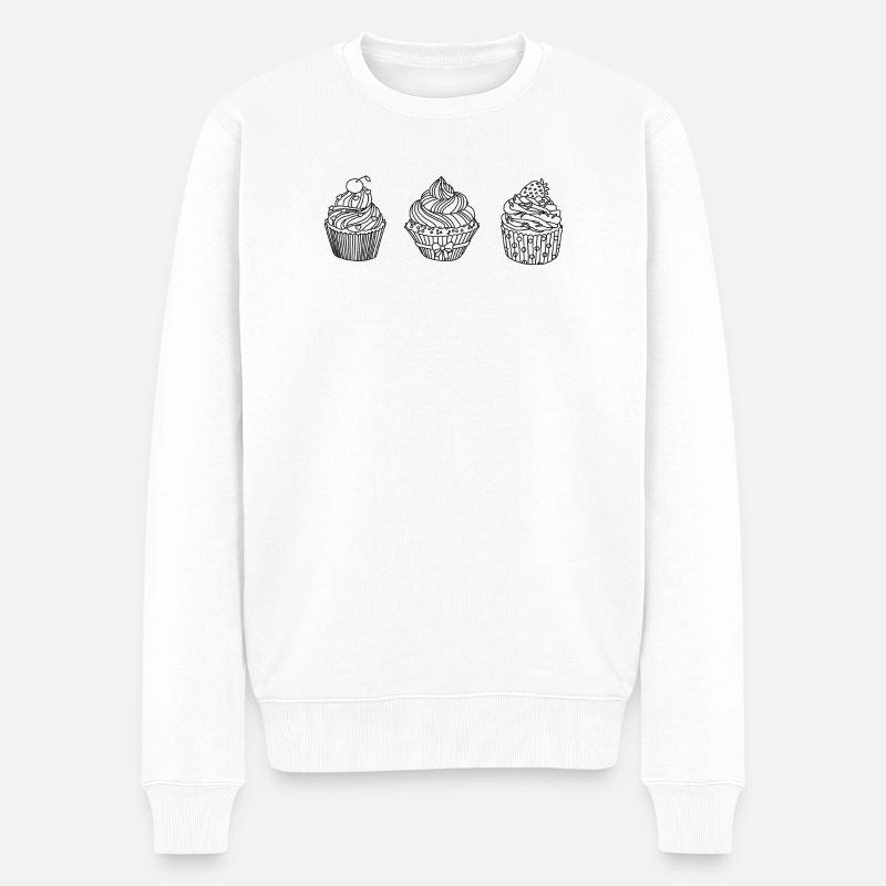 Muffins Törtchen Desing  - Männer Premium Bio Pullover - Weiß