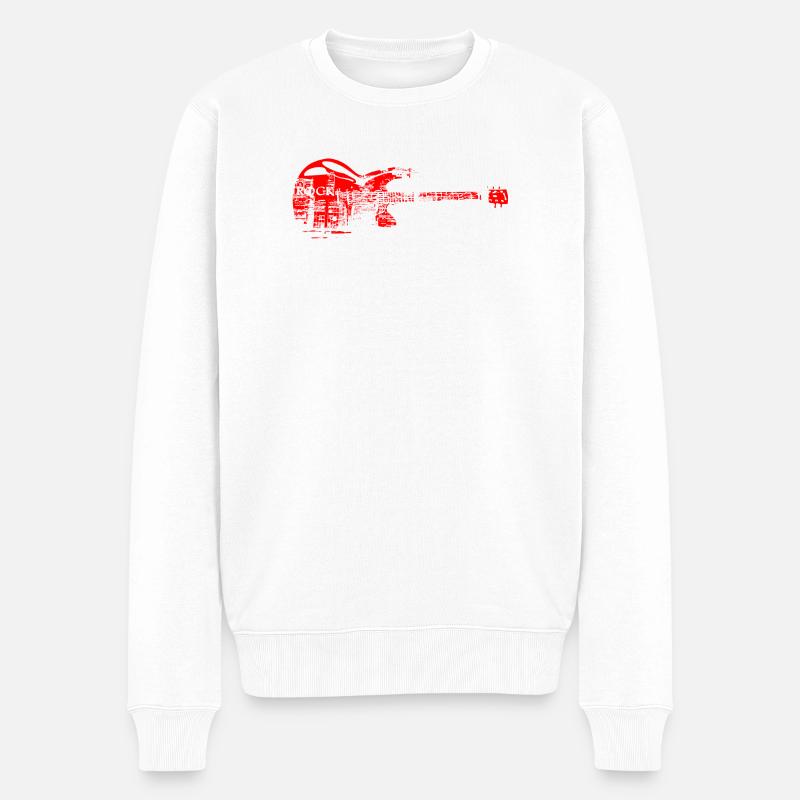 Rock T-shirt - Männer Premium Bio Pullover - Weiß