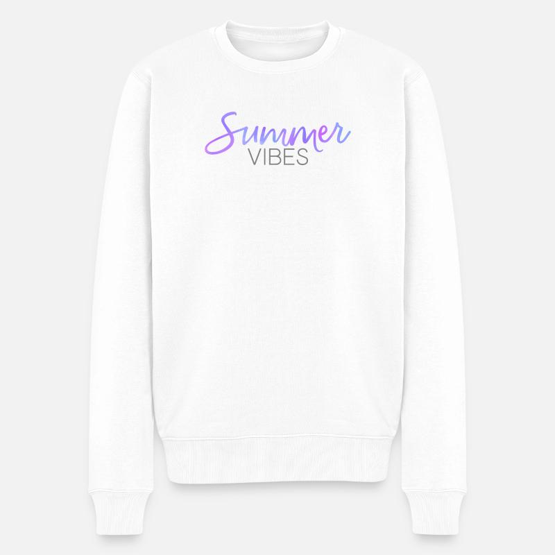Sommer Vibes - Männer Premium Bio Pullover - Weiß