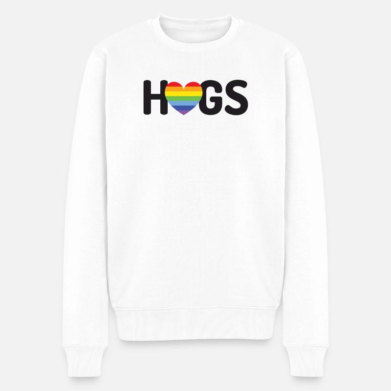 LGBT-Umarmungen - Männer Premium Bio Pullover - Weiß