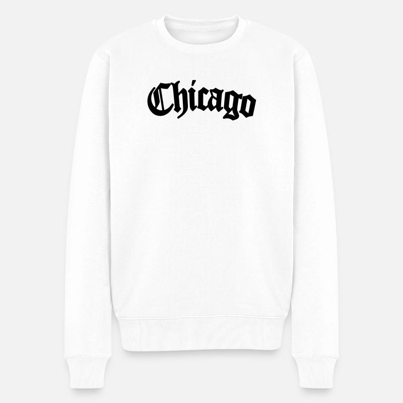 chicago - Männer Premium Bio Pullover - Weiß