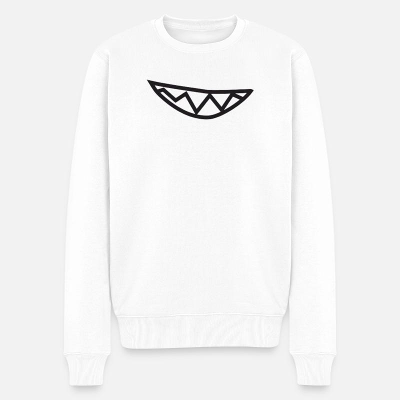 Ein unwiderstehliches Lächeln!! - Männer Premium Bio Pullover - Weiß