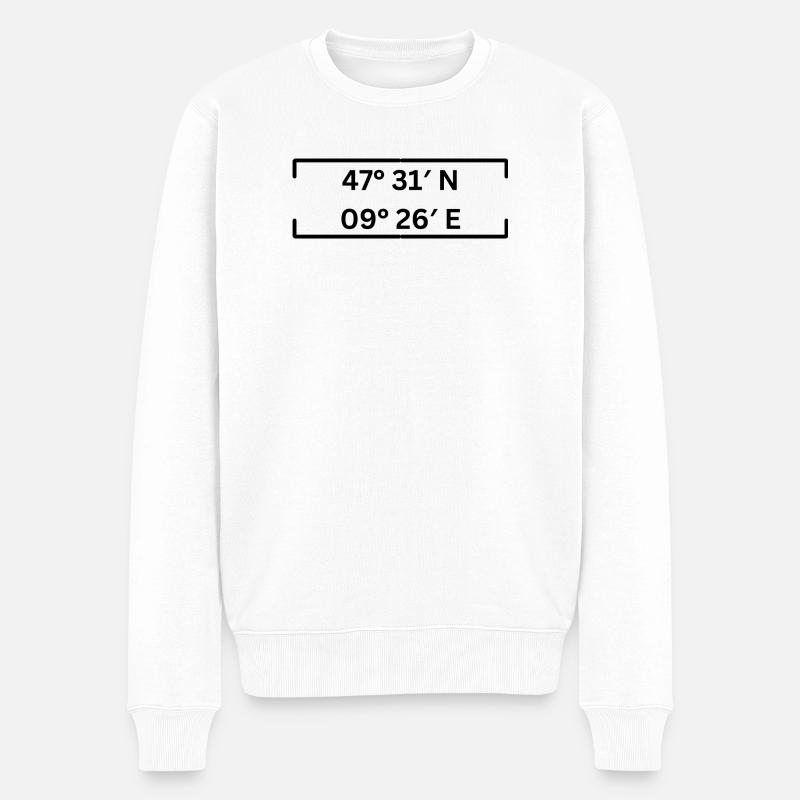 Koordinaten Arbon Minimalistisch - Männer Premium Bio Pullover - Weiß