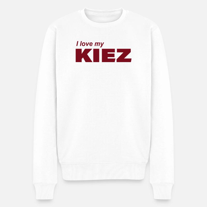 I LOVE MY KIEZ - Männer Premium Bio Pullover - Weiß