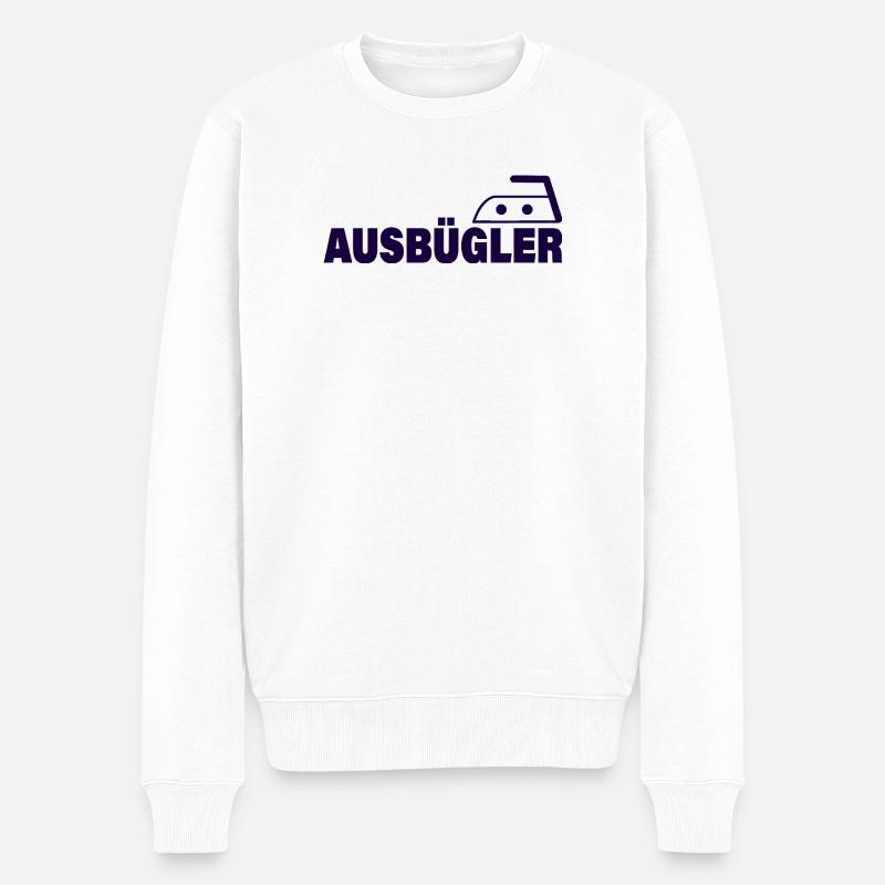 AUSBÜGLER - Männer Premium Bio Pullover - Weiß