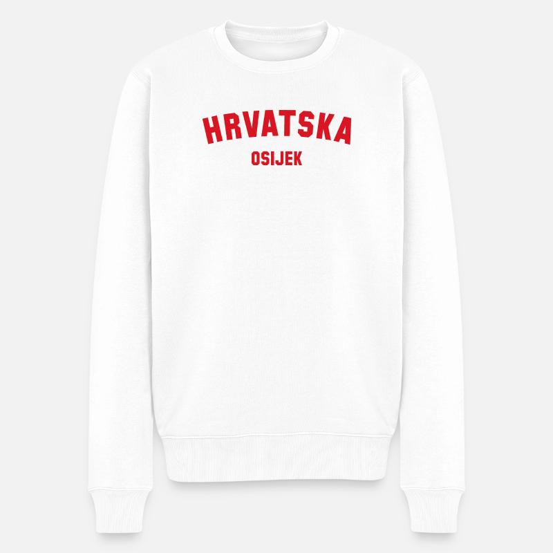 OSIJEK Hrvatska Croatia - Männer Premium Bio Pullover - Weiß