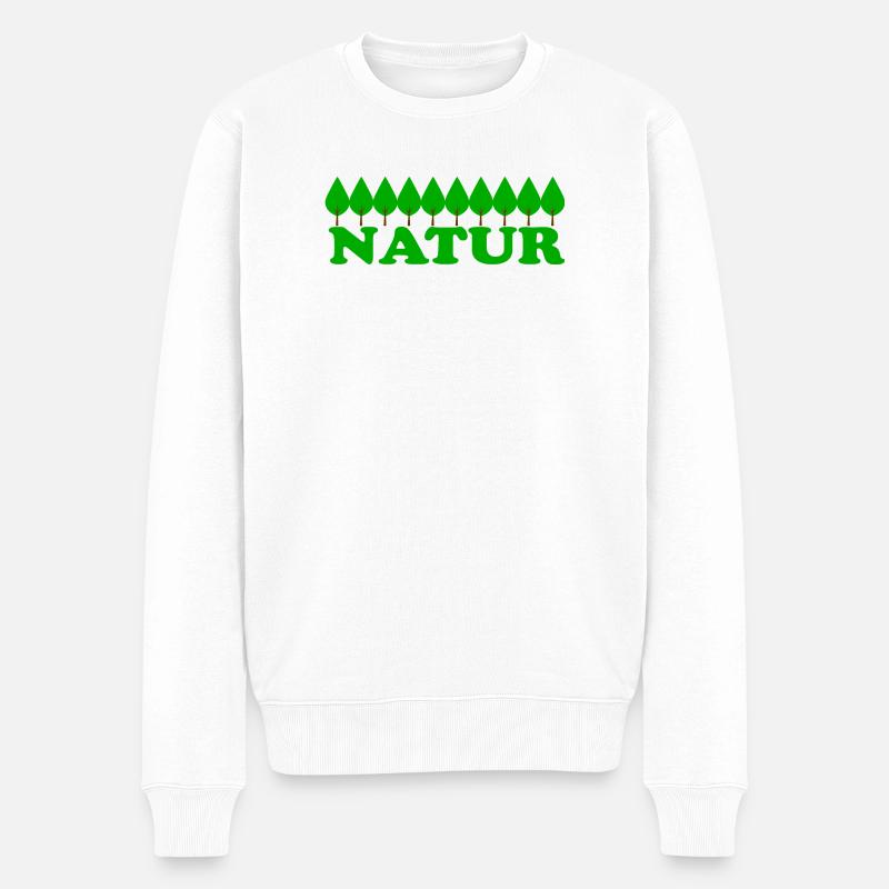 NATUR - Männer Premium Bio Pullover - Weiß