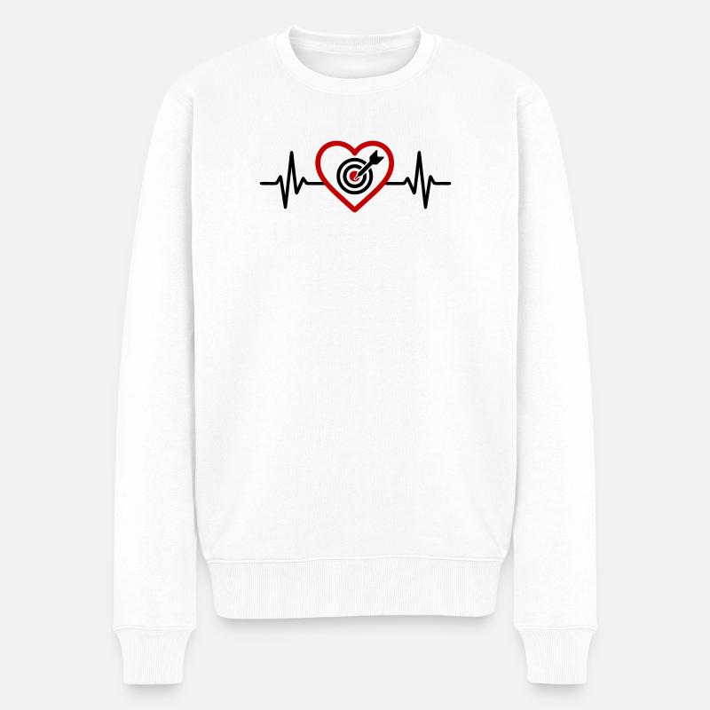Herz-Ziel-Darfscheibe - Männer Premium Bio Pullover - Weiß