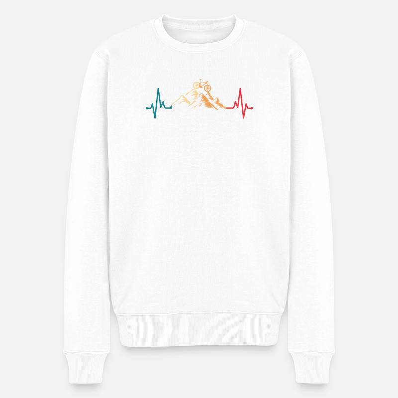 Heartbeat VTT Cyclisme - Pull Premium bio Homme - blanc