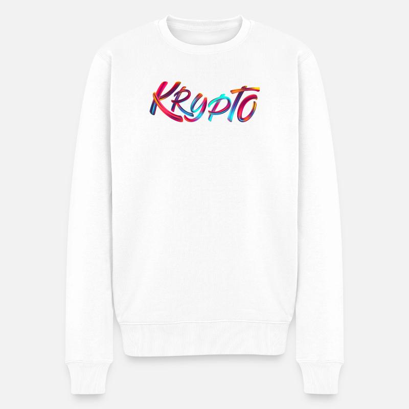 Krypto / Crypto - Männer Premium Bio Pullover - Weiß