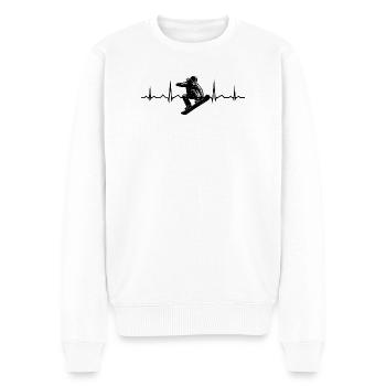 Snowboard Motiv mit Wiedererkennungswert - Männer Premium Bio Pullover - Weiß - Vorne - Thijin (182cm)