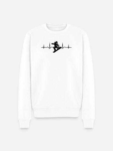 Snowboard motif with recognition value - Men's Premium Organic Jumper - white