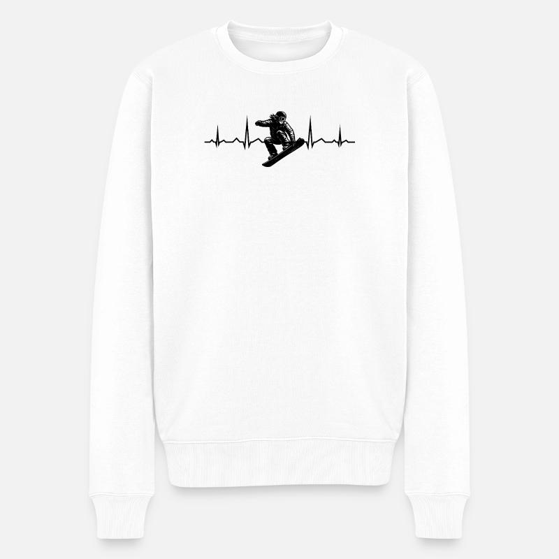 Snowboard Motiv mit Wiedererkennungswert - Männer Premium Bio Pullover - Weiß