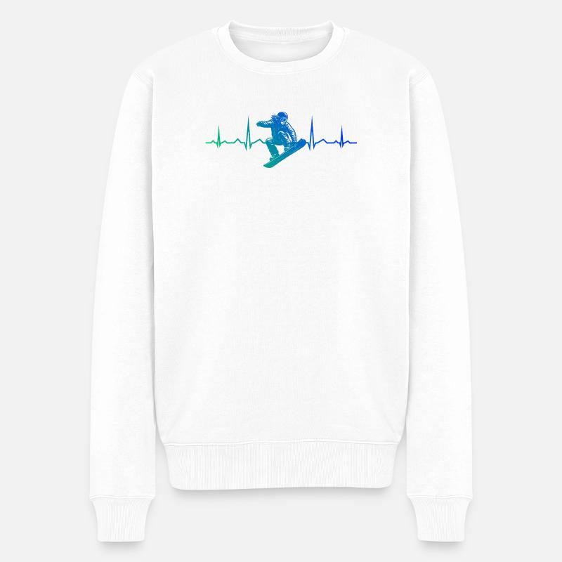 Conception compacte de snowboard pour snowboard - Pull Premium bio Homme - blanc