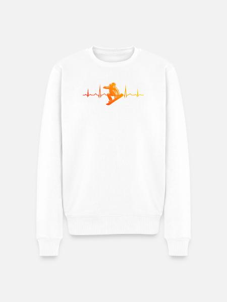 Snowboard motif with recognition value - Men's Premium Organic Jumper - white