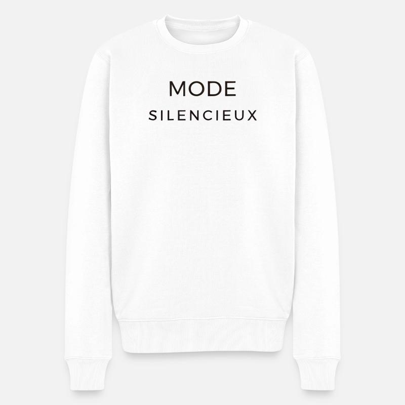 Mode_silencieux - Pull Premium bio Homme - blanc