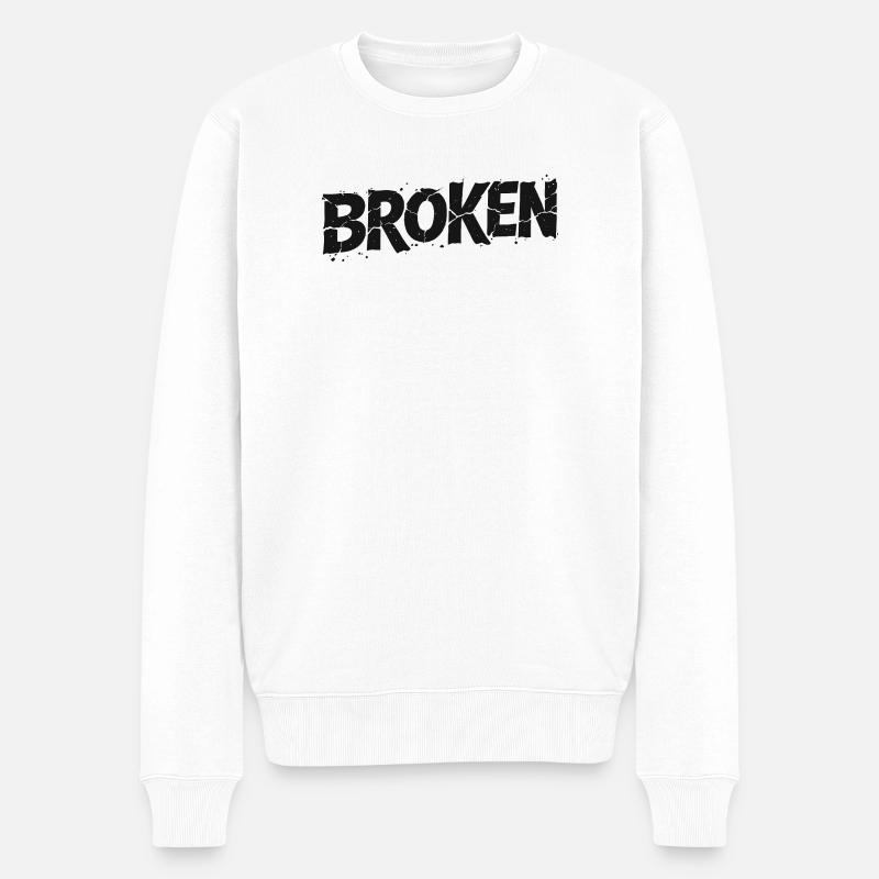 Graffiti de faute de frappe cassée - Pull Premium bio Homme - blanc