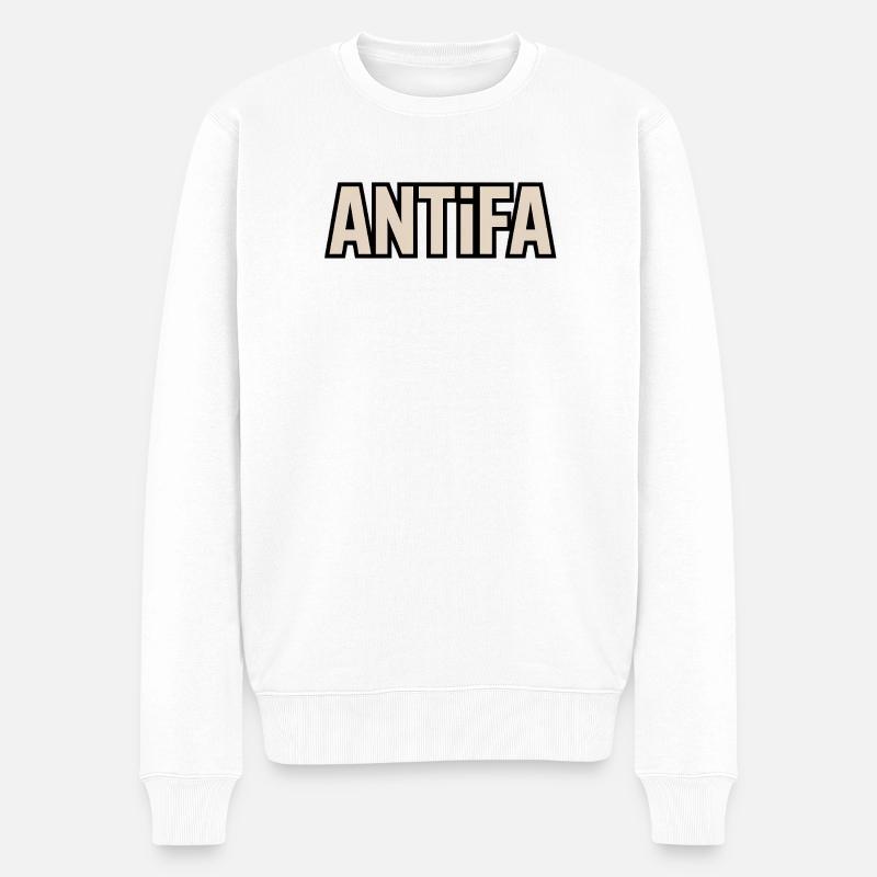 Antifa - Antifascist Merch - Männer Premium Bio Pullover - Weiß