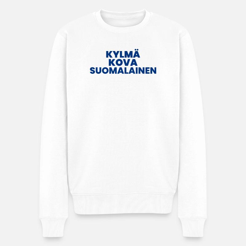 COLD HARD FINNISH v2 - Männer Premium Bio Pullover - Weiß