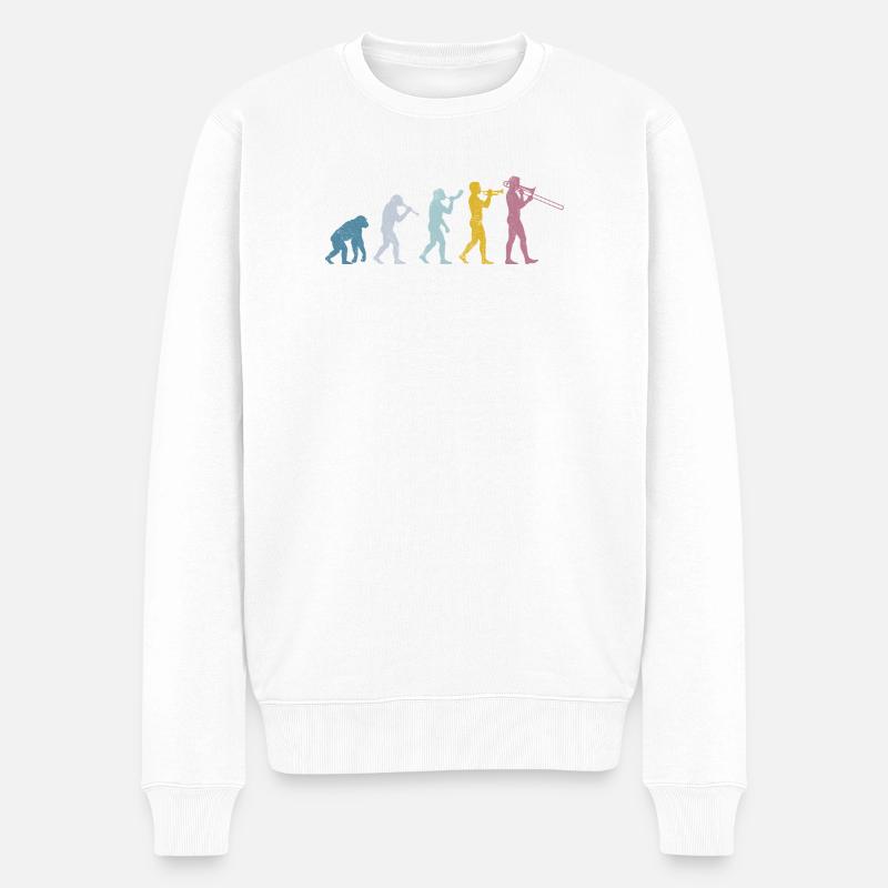 Évolution du trombone - Pull Premium bio Homme - blanc