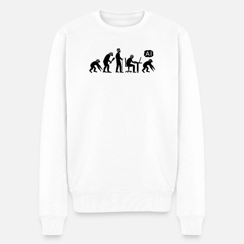 Évolution IA - Pull Premium bio Homme - blanc
