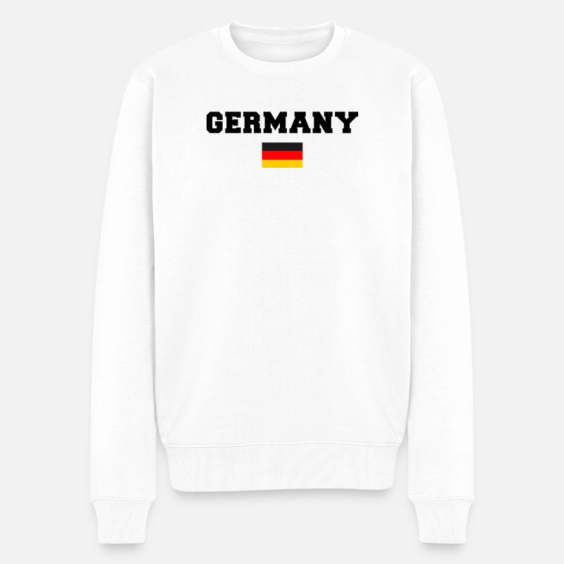 Germany Deutchland - Männer Premium Bio Pullover - Weiß