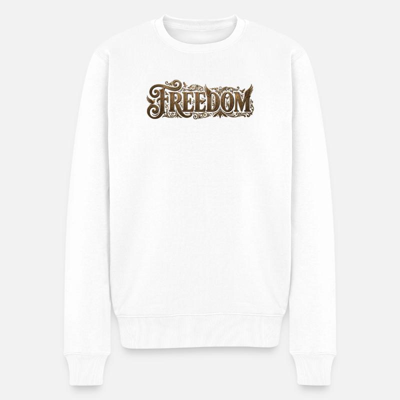 Liberté Ornée - Pull Premium bio Homme - blanc