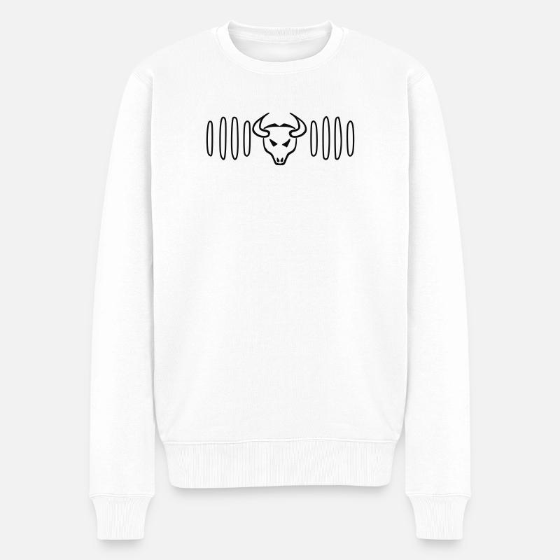 Bullenboxer - Männer Premium Bio Pullover - Weiß