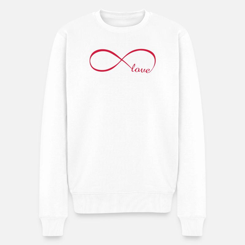 Unendliche Liebe - Männer Premium Bio Pullover - Weiß