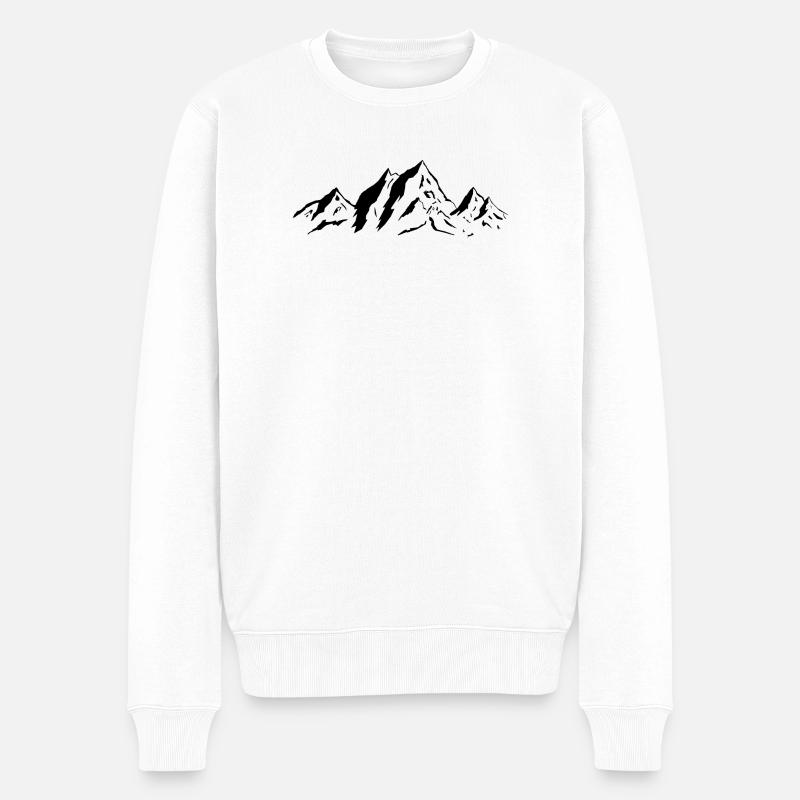 montagnes - Pull Premium bio Homme - blanc