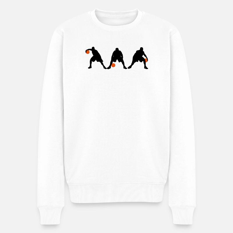 Basketball - Männer Premium Bio Pullover - Weiß