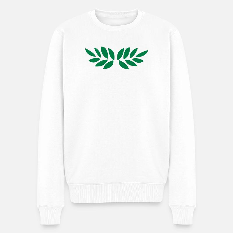 Lorbeerkranz - Männer Premium Bio Pullover - Weiß