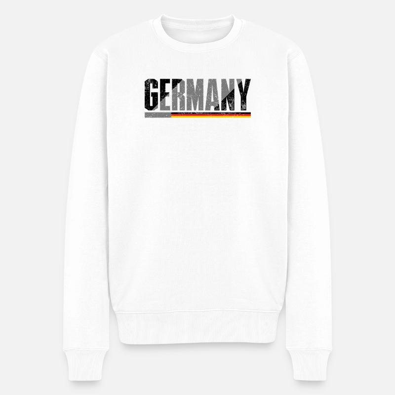 Flagge Deutschlands - Männer Premium Bio Pullover - Weiß