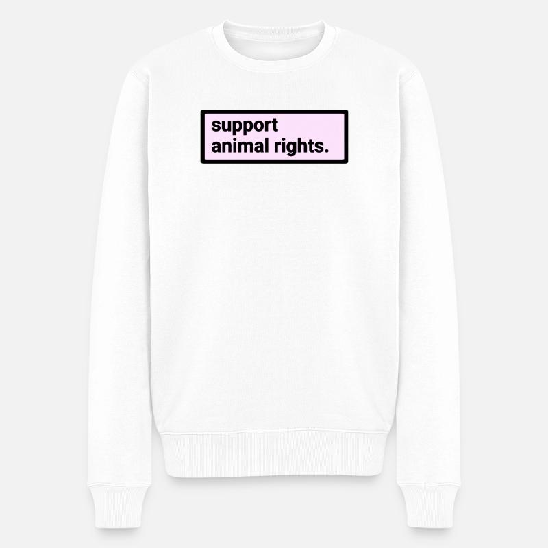 Animal Rights Support - Männer Premium Bio Pullover - Weiß