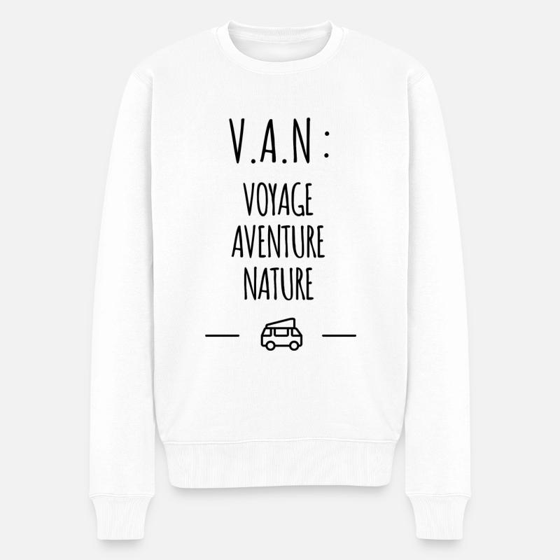V.A.N. : Voyage Aventure Nature - Pull Premium bio Homme - blanc