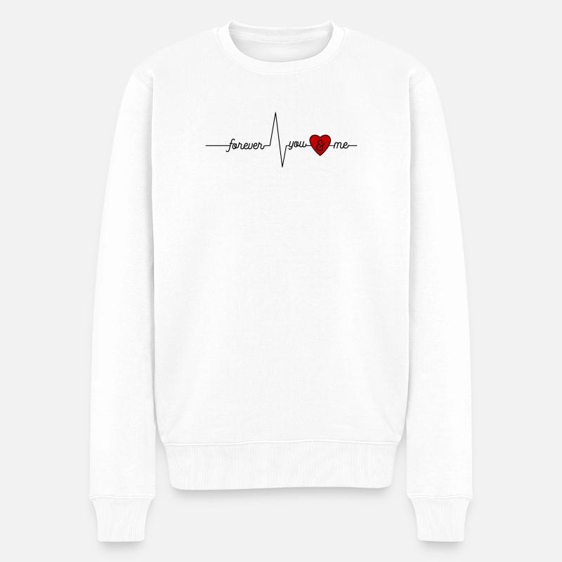Forever love - Männer Premium Bio Pullover - Weiß