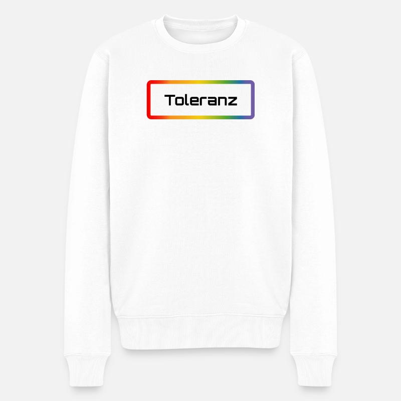 Regenbogen Toleranz - Männer Premium Bio Pullover - Weiß