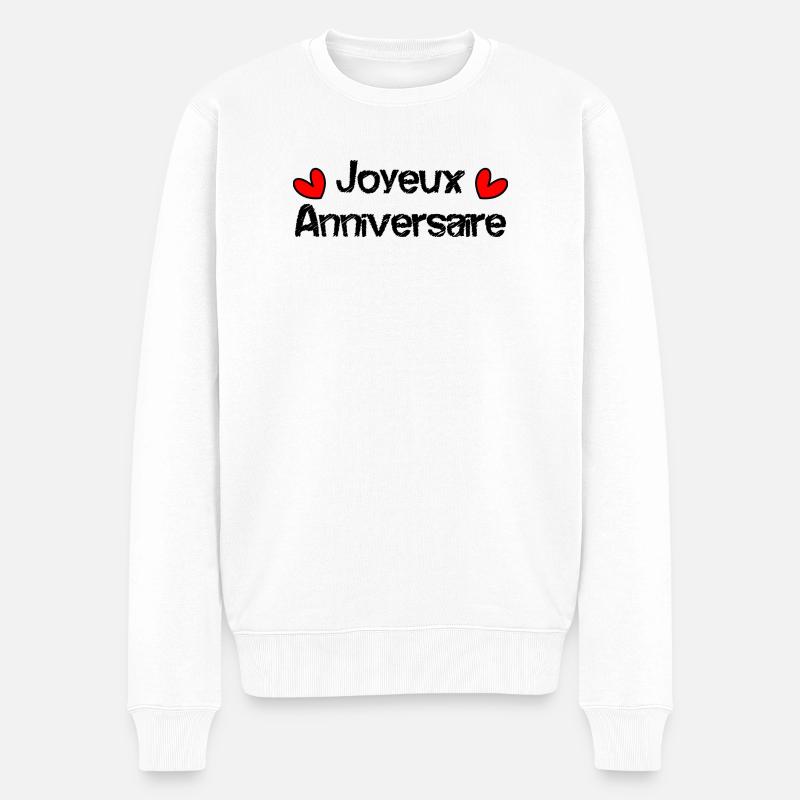 JOYEUX ANNIVERSAIRE - Pull Premium bio Homme - blanc