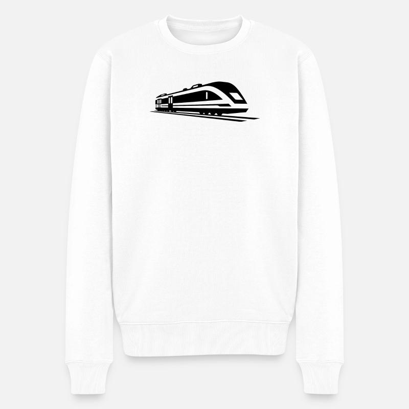 Graphique de train - Pull Premium bio Homme - blanc