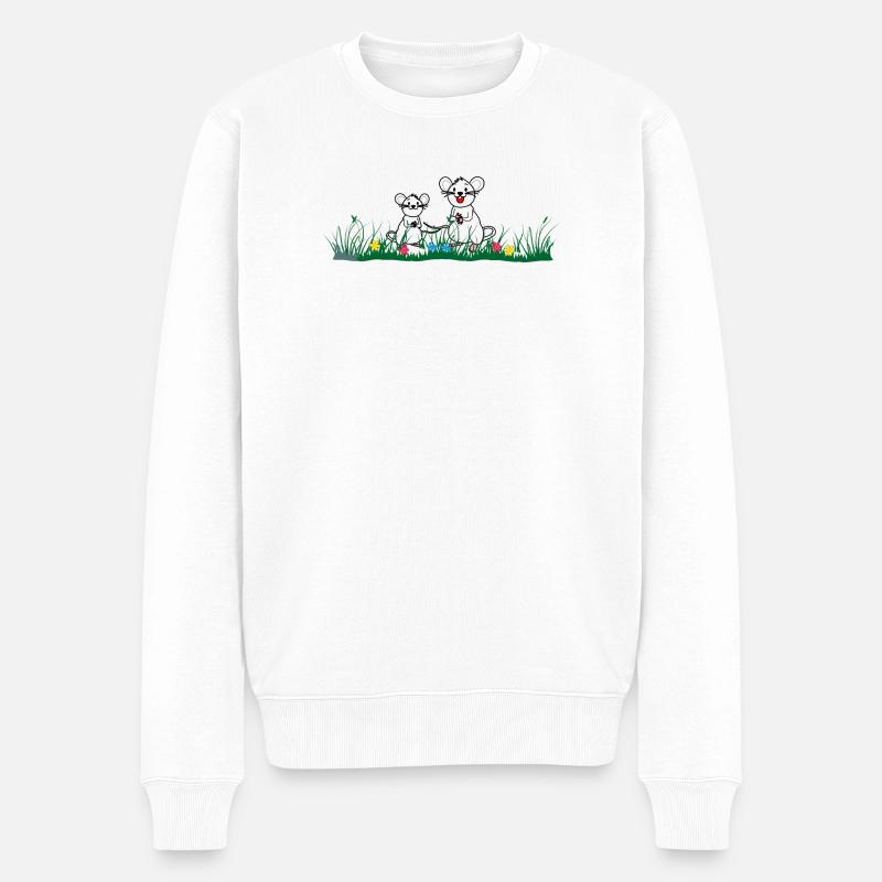 im Gras - Männer Premium Bio Pullover - Weiß